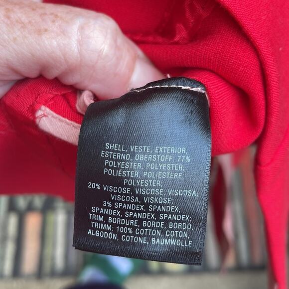 NEW Anthropologie Maeve Red Evangeline Dress Sz 16 Career Cap Sleeve - Picture 7 of 7